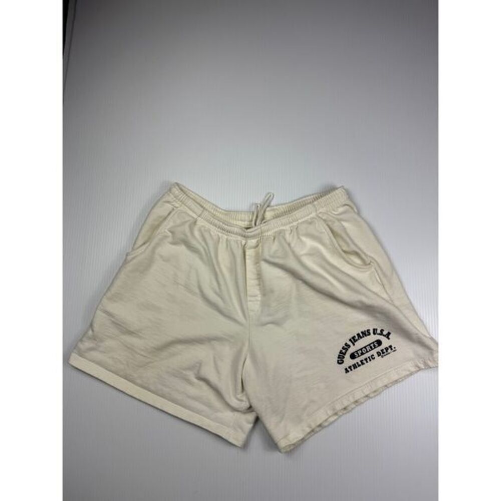 Guess Jeans USA Athletic Department Vintage Cotton Shorts Off-White‎ Sport L